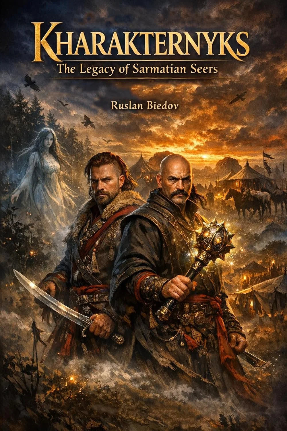 Kharakternyks: The Legacy of Sarmatian Seers by Ruslan Biedov, Fantasy book cover on IndieFiction